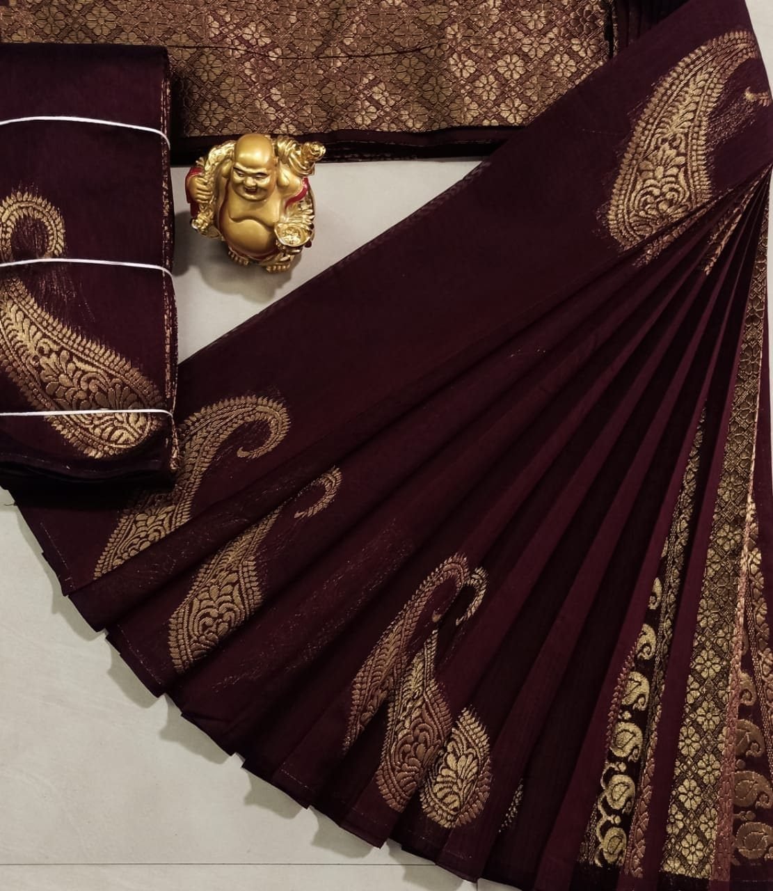 Soft Silk Saree with Paisley Zari Motifs