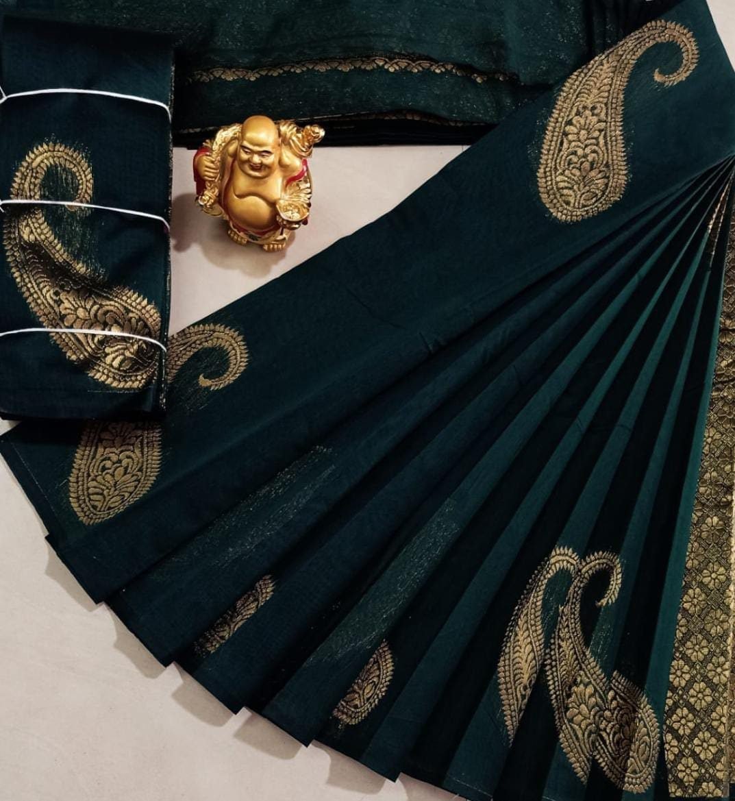 Soft Silk Saree with Paisley Zari Motifs