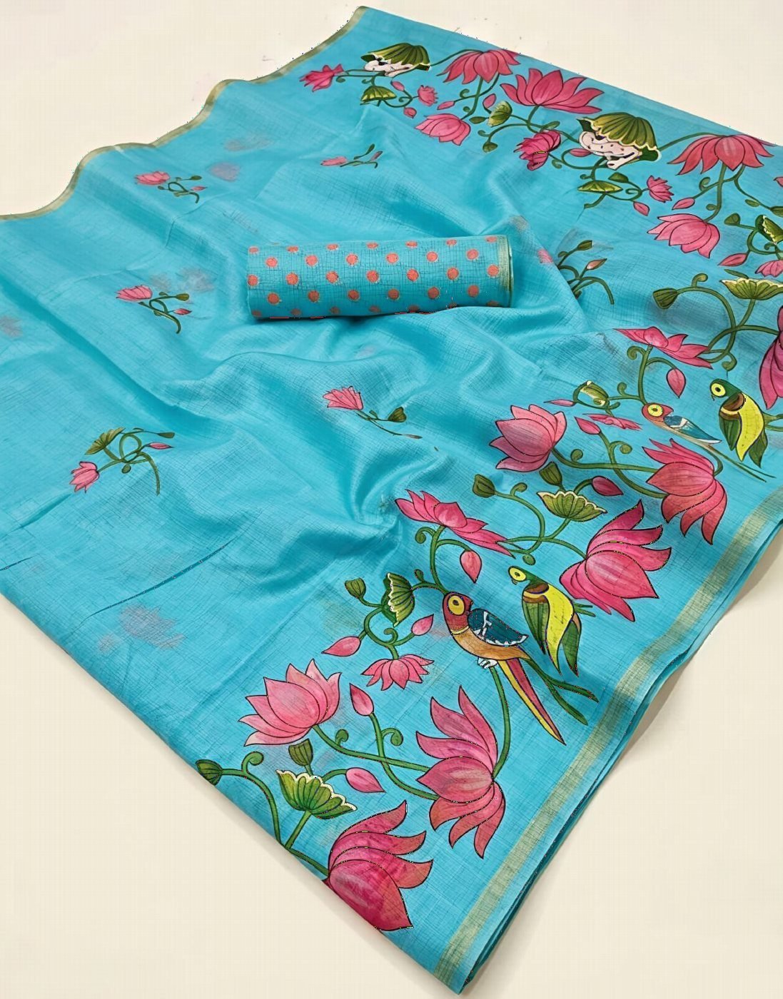 Lotus Pichwai Print Saree