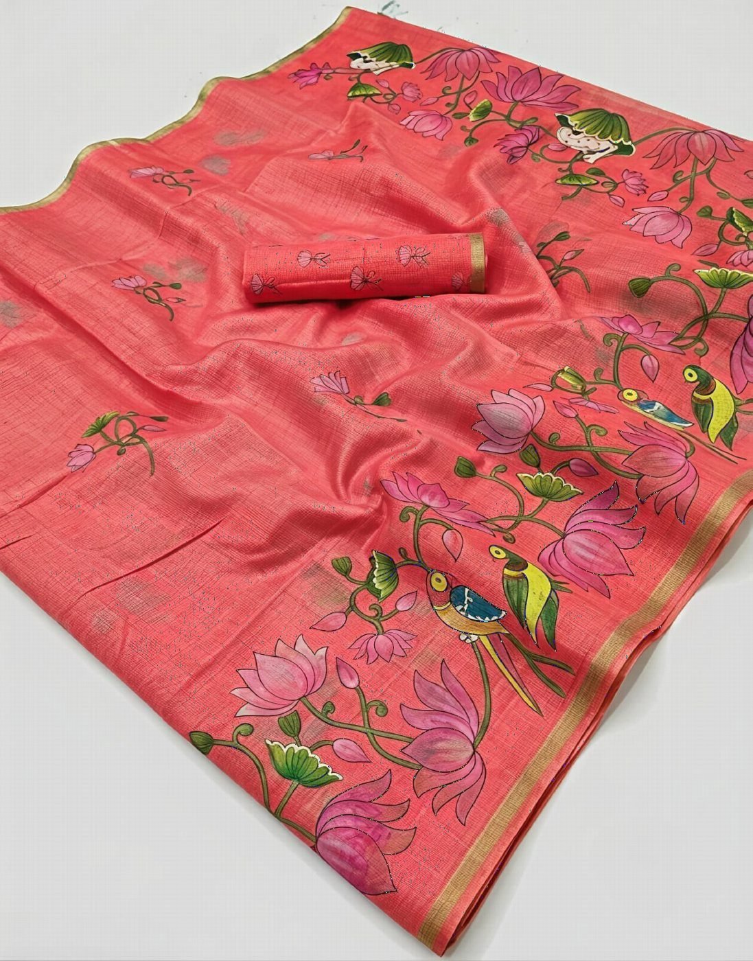 Lotus Pichwai Print Saree