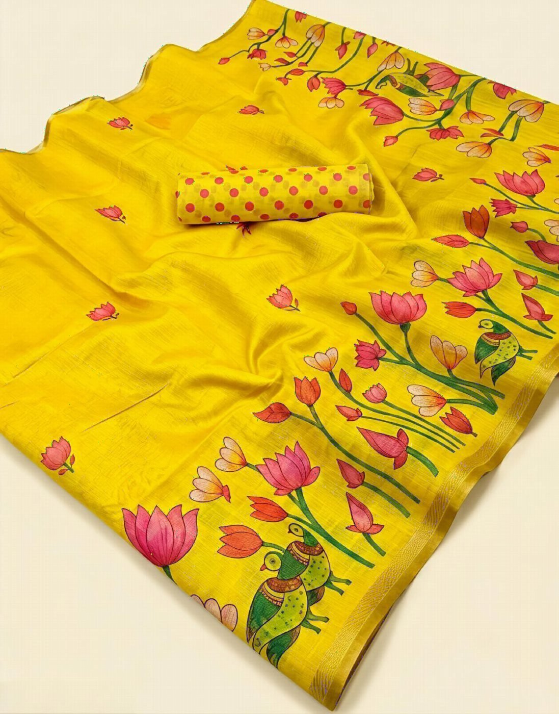 Lotus Pichwai Print Saree